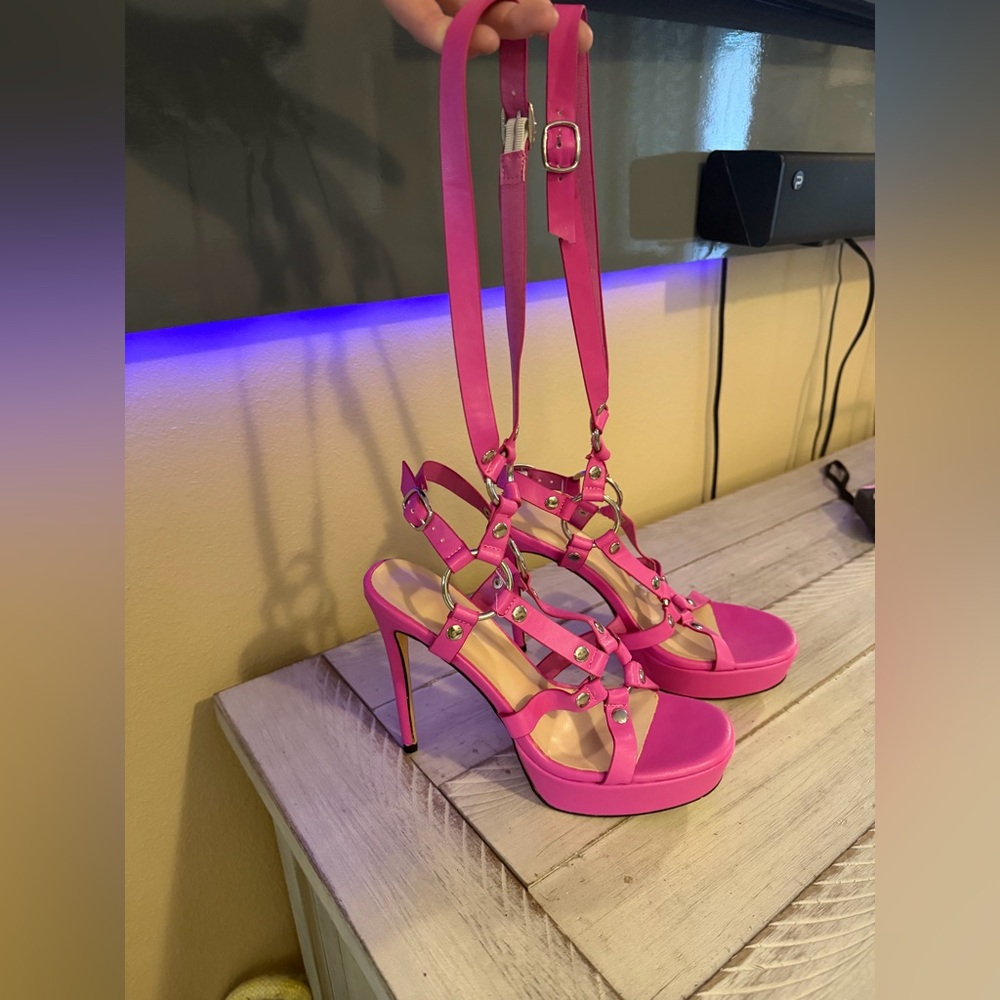 Pink Strappy High Heels